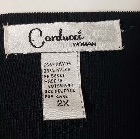 Carducci Woman Sweater Plus Size 2X Black Long Sleeve Stretchy Thick Knit - Picture 4 of 12